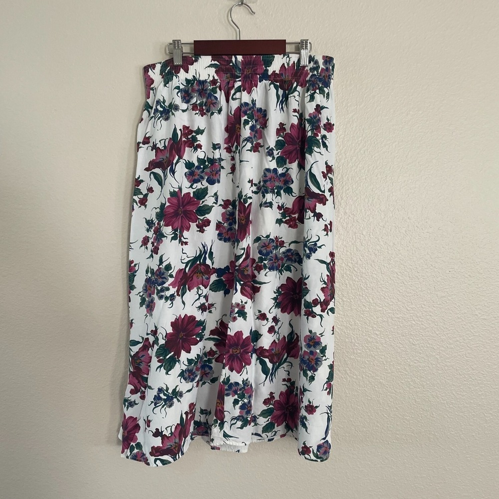 FR Sport Women's Large Floral Print Skirt Made in USA Summer Beach Tropical Boho